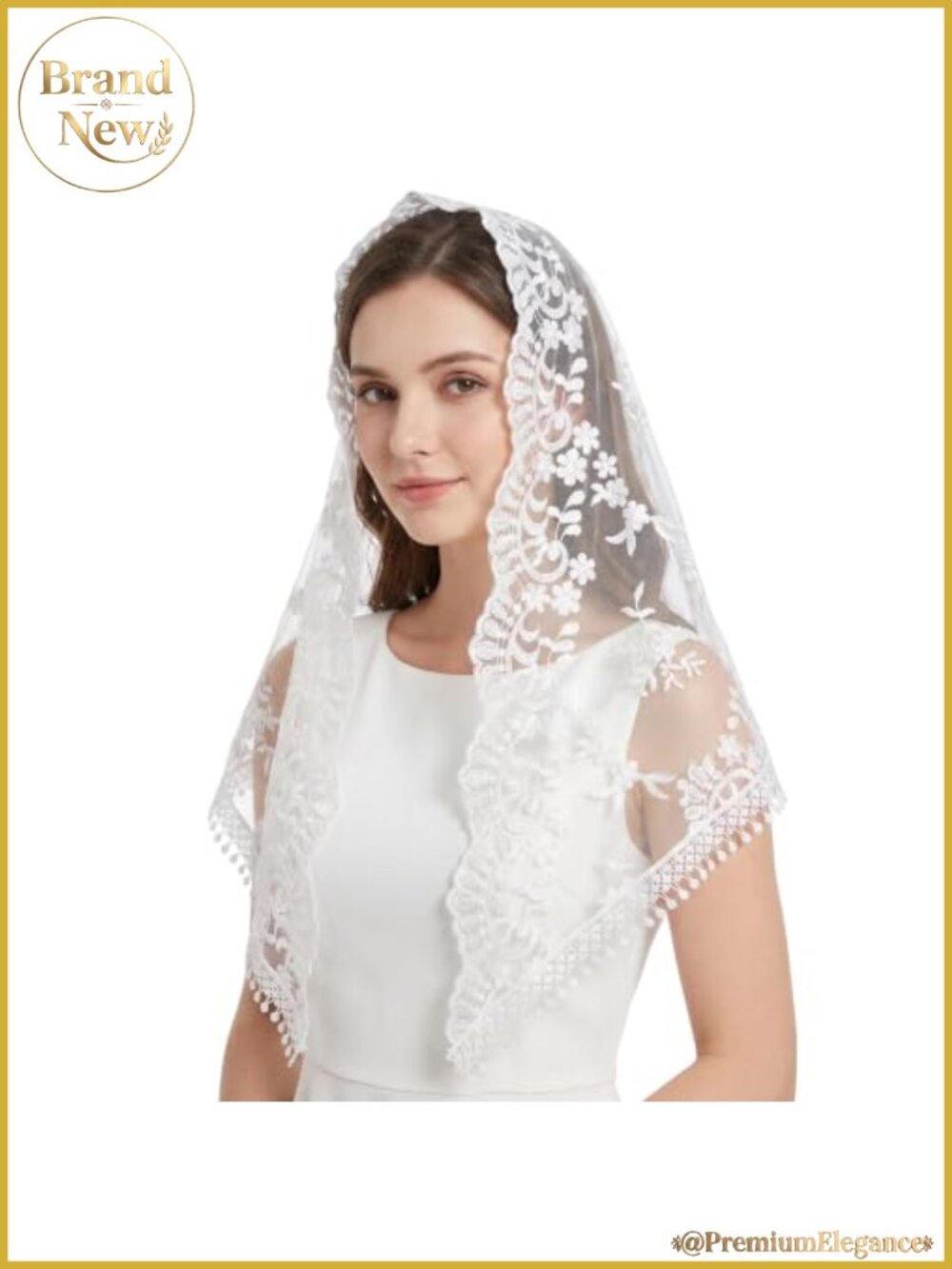 Triangle Lace Catholic Veil Mantilla Chapel Veil